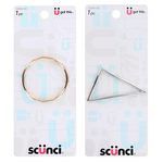 Scunci Assorted Jean Wire Triangle & Circle Hair Barrette