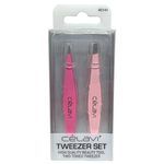 Celavi 2 Pack Stainless Steel High Two Tones Tweezer Set