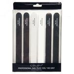 Celavi Professional 6 Piece Nail Files 100-180 Grit in Black Silver and White