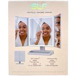 Tzumi SLF Tri-Fold Armoire Mirror with USB Rechargeable LED Touch Lights