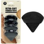 Celavi 4 Piece Ultra Soft Reusable Powder Puffs Set in Black