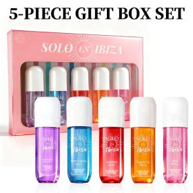 5-Piece Women's Hair & Body Perfume Spray Gift Set (5x3.4 Oz) - 5 Long-Lasting Sweet & Fresh Scents, Perfect Holiday & Date Gift