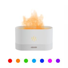 Upgraded Flame Diffuser DQ701A 180ml Aromatherapy Oil Diffuser Ultrasonic Cool Mist Diffuser with Waterless Auto Shut-Off Protection; 5 Color Fla (Color: White)