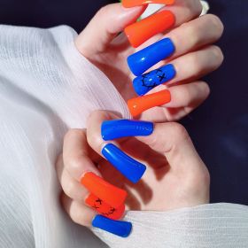 2026 Gothic charm meticulously crafted wearable nails, Valentine's Day long duckbill-shaped press-on false nail set, handcrafted false nail piece (size: L)