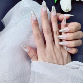 2026 Gothic Charm Press-on Nails, Valentine's Day Medium Almond-shaped Press-on False Nail Set. Handmade false nail pieces (size: M)