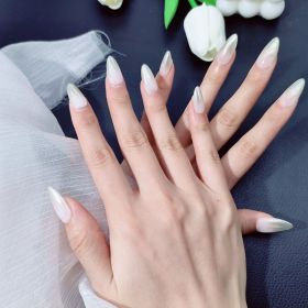 2026 Gothic Charm Press-on Nails, Valentine's Day Medium Almond-shaped Press-on False Nail Set. Handmade false nail pieces (size: S)