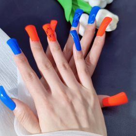 2026 Gothic charm meticulously crafted wearable nails, Valentine's Day long duckbill-shaped press-on false nail set, handcrafted false nail piece (size: M)